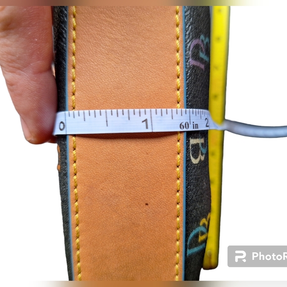 EUC Dooney & Bourke Signature Monogram Baguette Y2K Shoulder Bag Rainbow zipper! - Picture 6 of 14